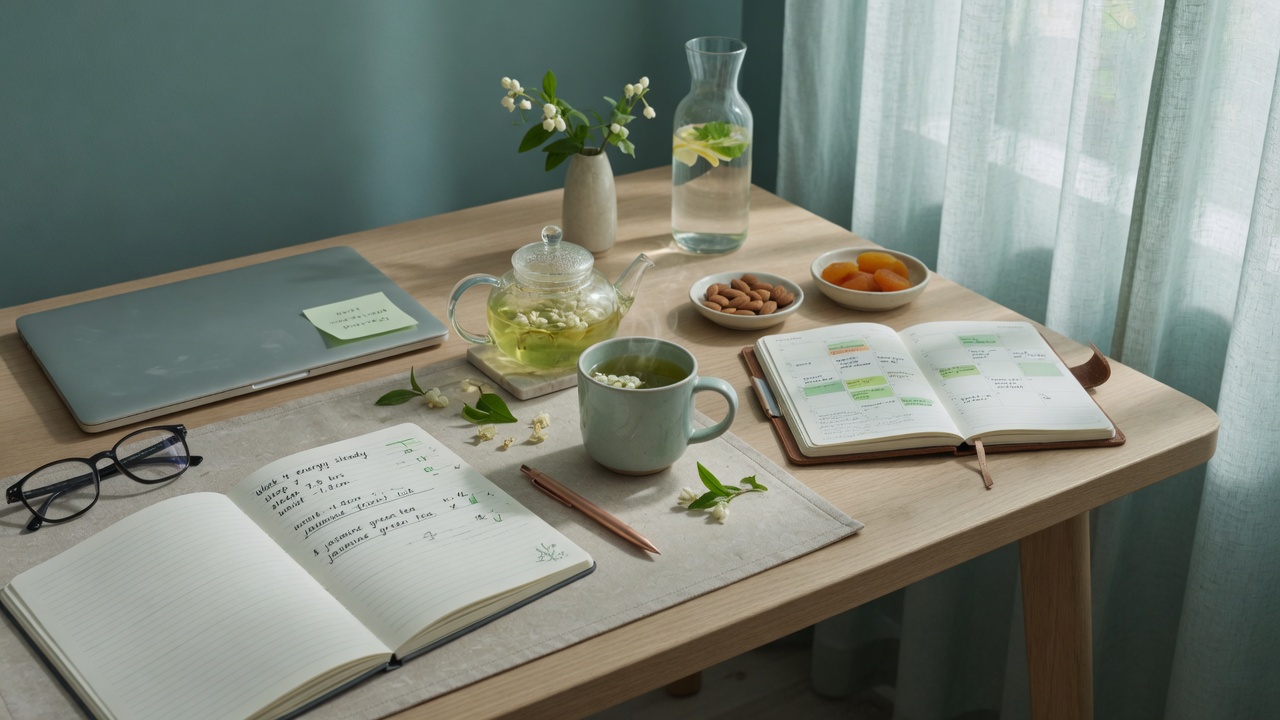 jasmine green tea benefits: practical weekday scene for a packed calendar